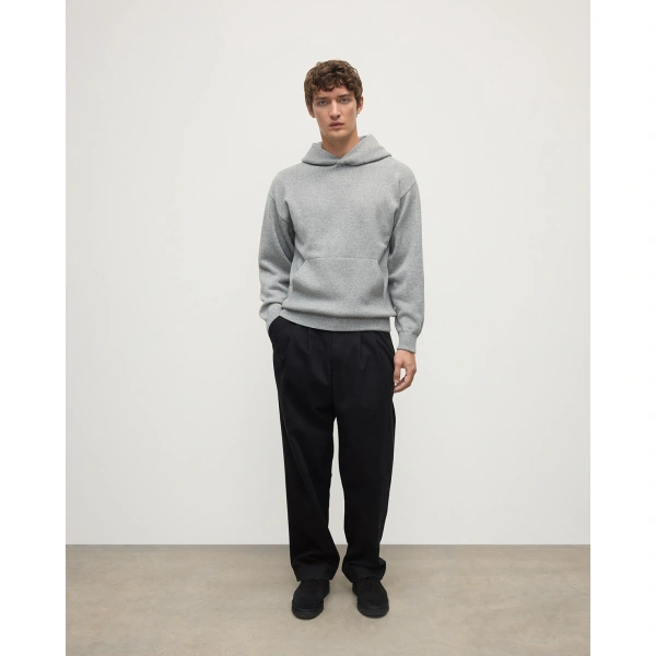 Johnstons of Elgin Light Grey Cashmere Hoodie