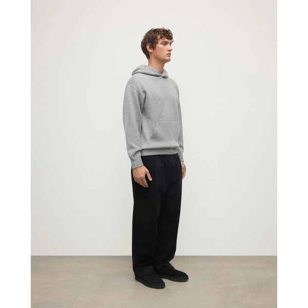 Johnstons of Elgin Light Grey Cashmere Hoodie