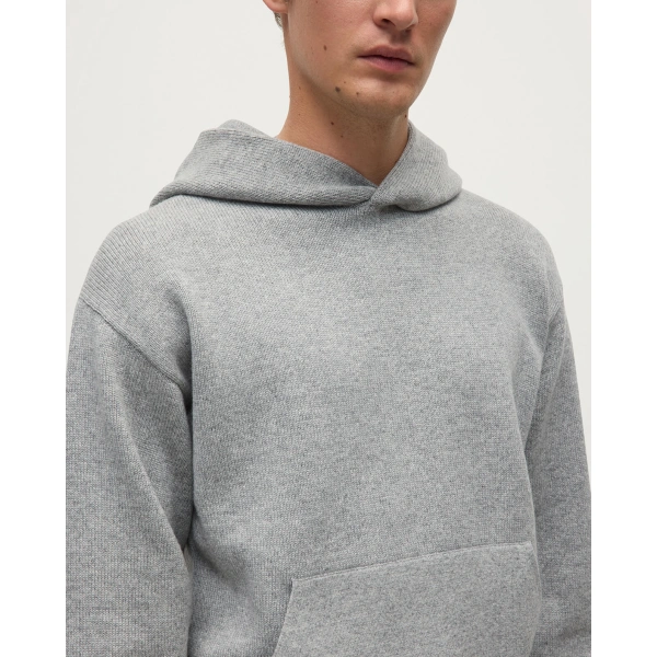 Johnstons of Elgin Light Grey Cashmere Hoodie