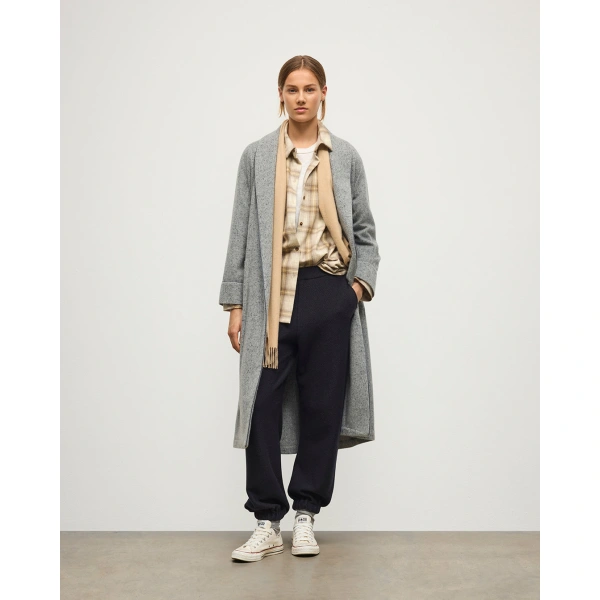 Johnstons of Elgin Light Grey Donegal Cashmere Dressing Gown