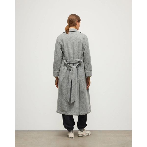 Johnstons of Elgin Light Grey Donegal Cashmere Dressing Gown