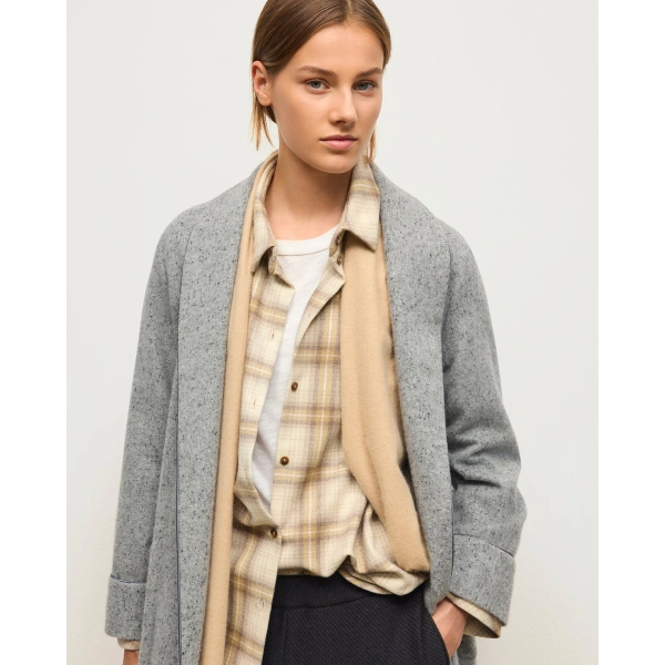 Johnstons of Elgin Light Grey Donegal Cashmere Dressing Gown