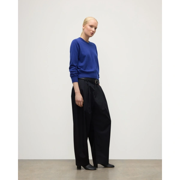 Johnstons of Elgin Lunan Blue Classic Cashmere Crew Jumper