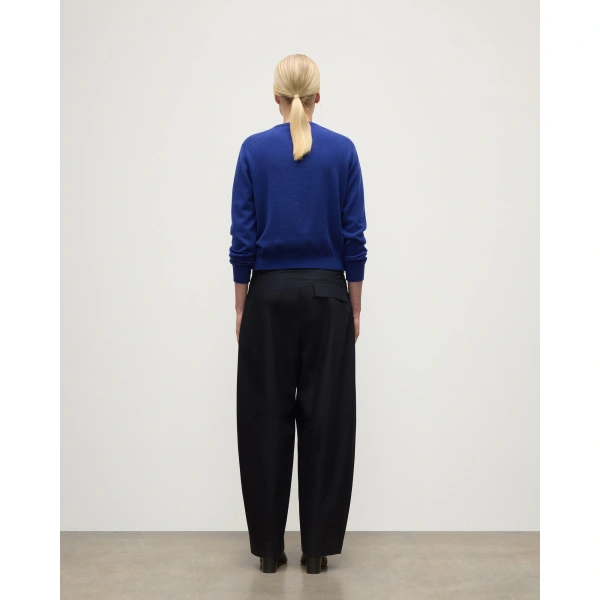 Johnstons of Elgin Lunan Blue Classic Cashmere Crew Jumper