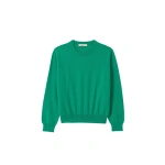 Johnstons of Elgin Lunan Classic Bright Green Cashmere Crew Jumper | Sweaters | Coveti