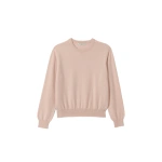 Johnstons of Elgin Lunan Classic Light Pink Cashmere Crew Jumper | Sweaters | Coveti