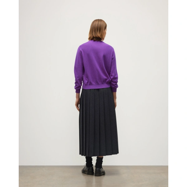 Johnstons of Elgin Lunan Classic Purple Cashmere Crew Jumper