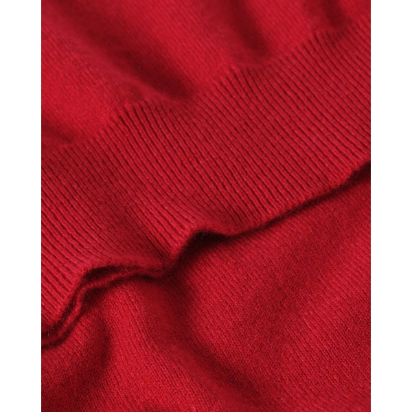 Johnstons of Elgin Lunan Classic Red Cashmere Crew Jumper