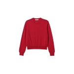Johnstons of Elgin Lunan Classic Red Cashmere Crew Jumper | Sweaters | Coveti