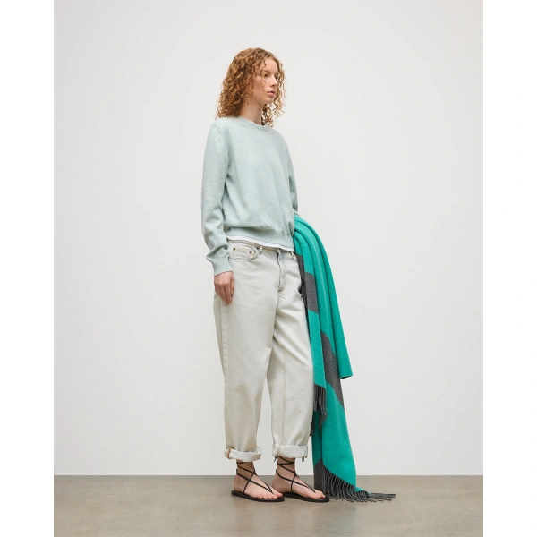 Johnstons of Elgin Lunan Light Green Classic Crew Jumper