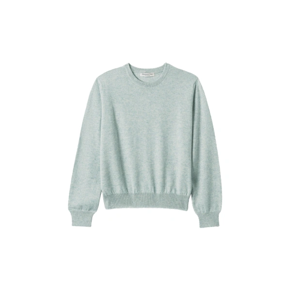 Johnstons of Elgin Lunan Light Green Classic Crew Jumper | Sweaters | Coveti