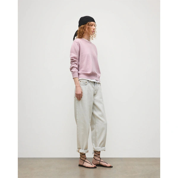 Johnstons of Elgin Lunan Light Pink Classic Crew Jumper