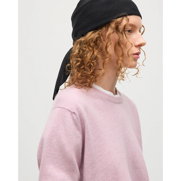 Johnstons of Elgin Lunan Light Pink Classic Crew Jumper