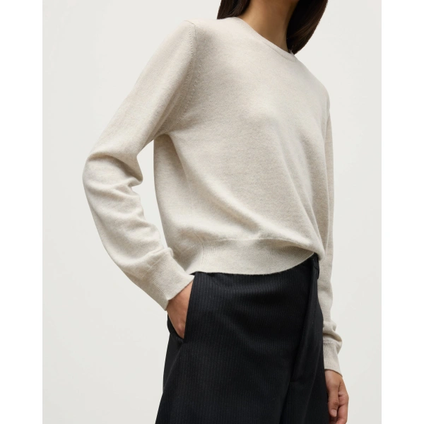 Johnstons of Elgin Lunan Natural Classic Cashmere Crew Jumper