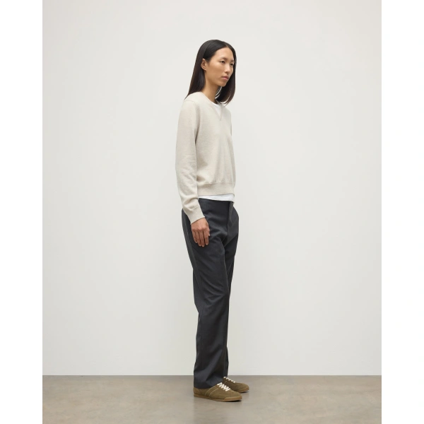 Johnstons of Elgin Lunan Natural Classic Cashmere V Neck Jumper