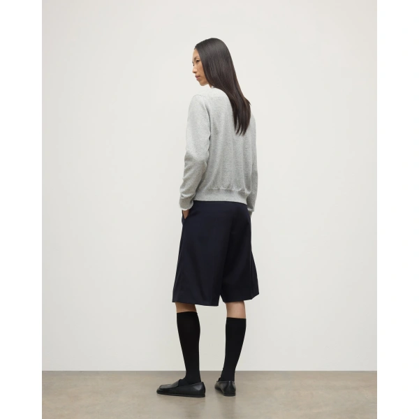 Johnstons of Elgin Lunan Pale Grey Classic Cashmere Crew Jumper