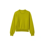 Johnstons of Elgin Lunan Yellow Classic Crew Jumper | Sweaters | Coveti