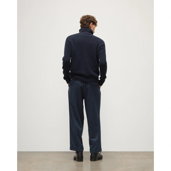 Johnstons of Elgin MacKintosh Roll Neck Blue Donegal Cashmere Jumper