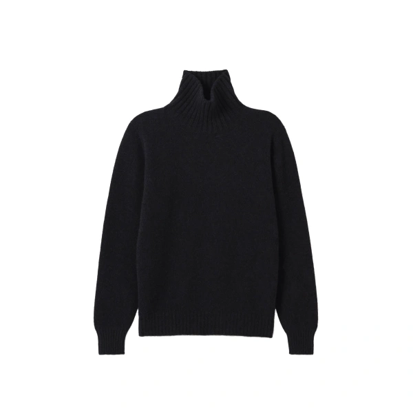Johnstons of Elgin MacKintosh Roll Neck Blue Donegal Cashmere Jumper | Men Knitwear | Coveti