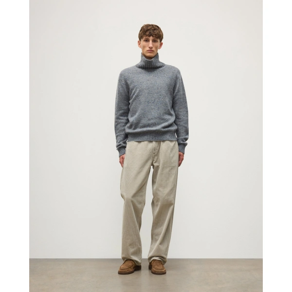 Johnstons of Elgin MacKintosh Roll Neck Grey Donegal Cashmere Jumper