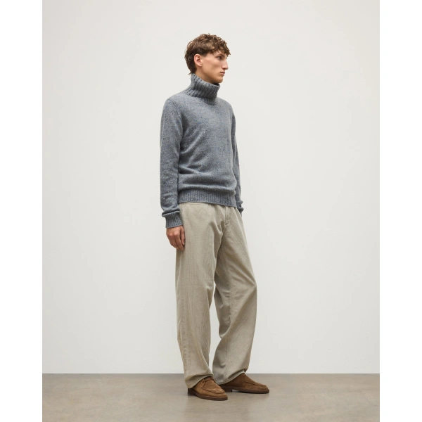 Johnstons of Elgin MacKintosh Roll Neck Grey Donegal Cashmere Jumper