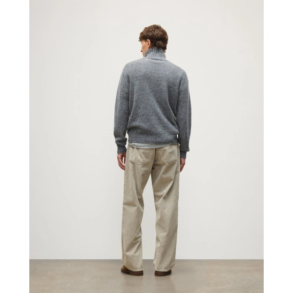 Johnstons of Elgin MacKintosh Roll Neck Grey Donegal Cashmere Jumper