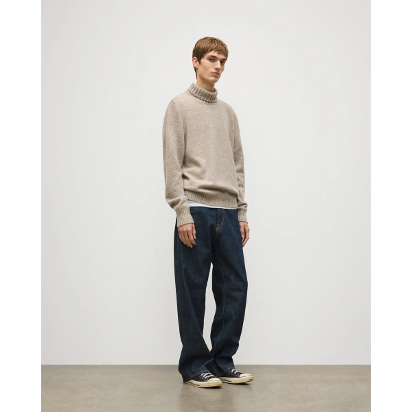 Johnstons of Elgin MacKintosh Roll Neck Natural Donegal Cashmere Jumper