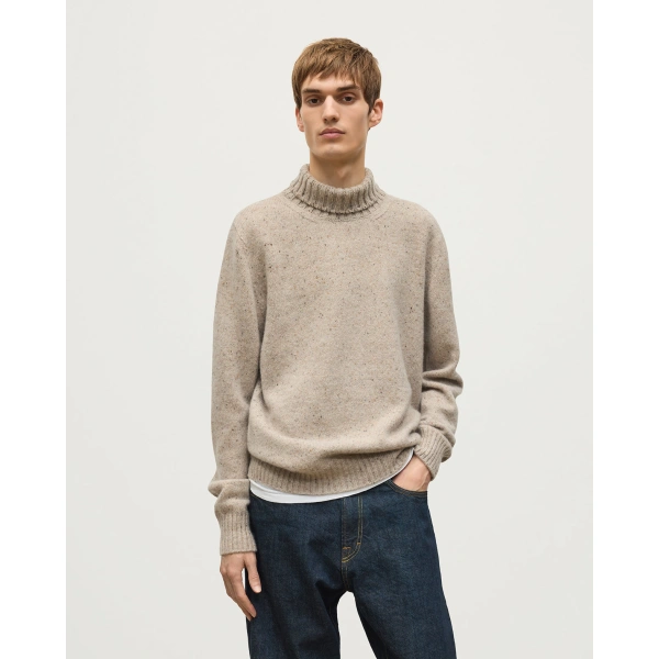 Johnstons of Elgin MacKintosh Roll Neck Natural Donegal Cashmere Jumper