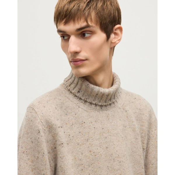 Johnstons of Elgin MacKintosh Roll Neck Natural Donegal Cashmere Jumper