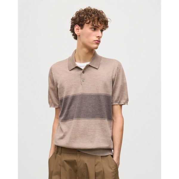 Johnstons of Elgin Mack Brown Superfine Cashmere Polo Shirt