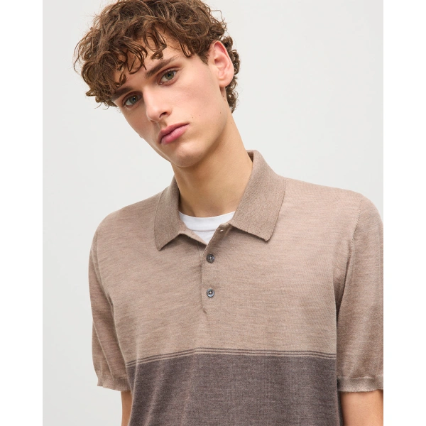 Johnstons of Elgin Mack Brown Superfine Cashmere Polo Shirt