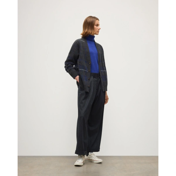 Johnstons of Elgin Mack Grey Brushed Cashmere-Silk Cardigan
