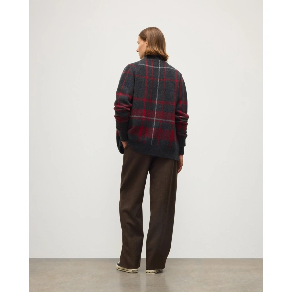 Johnstons of Elgin Mack Red Brushed Cashmere-Silk Cardigan