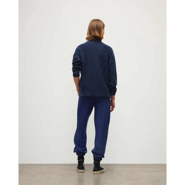 Johnstons of Elgin Maggie Reverse Stitch Roll Neck Navy Cashmere Jumper