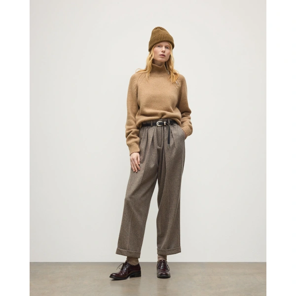 Johnstons of Elgin Mellis Camel Marble Cashmere & Cotton Jumper