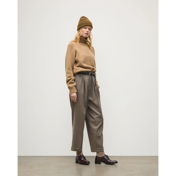 Johnstons of Elgin Mellis Camel Marble Cashmere & Cotton Jumper