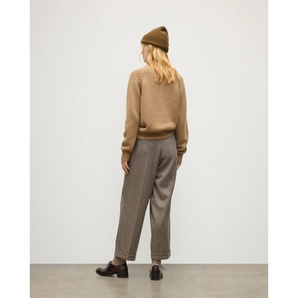 Johnstons of Elgin Mellis Camel Marble Cashmere & Cotton Jumper