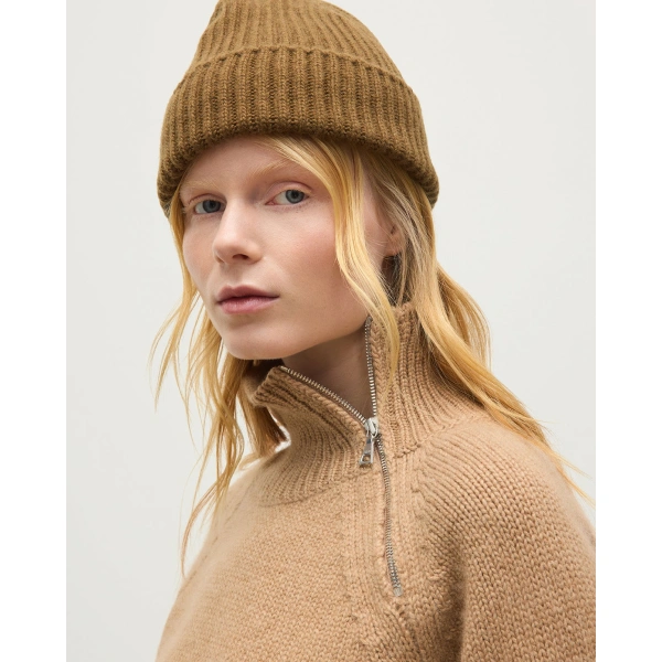 Johnstons of Elgin Mellis Camel Marble Cashmere & Cotton Jumper
