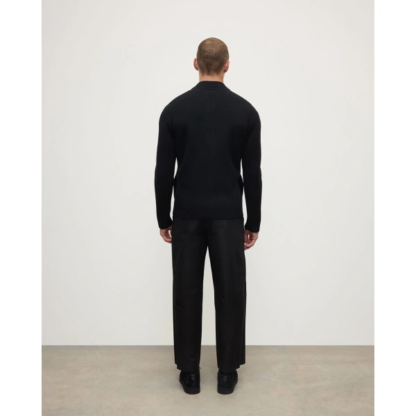 Johnstons of Elgin Milano Stitch Black Cashmere Baseball Jacket