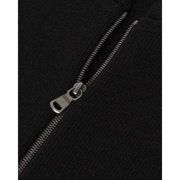 Johnstons of Elgin Milano Stitch Black Cashmere Baseball Jacket