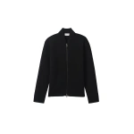 Johnstons of Elgin Milano Stitch Black Cashmere Baseball Jacket | Men Knitwear | Coveti