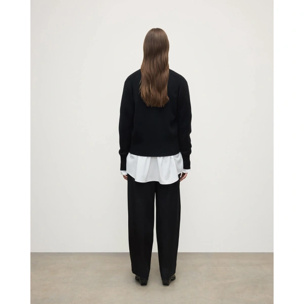 Johnstons of Elgin Milano Stitch Black Cashmere Cardigan