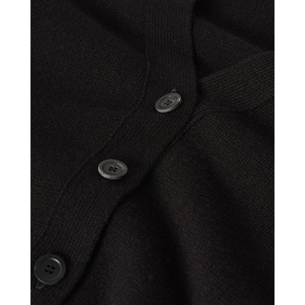 Johnstons of Elgin Milano Stitch Black Cashmere Cardigan