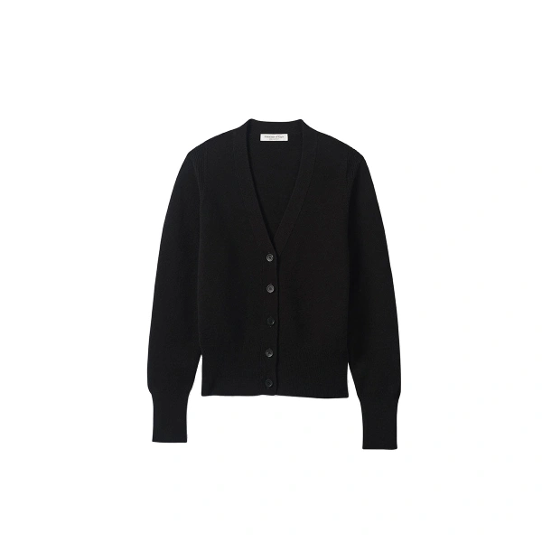 Johnstons of Elgin Milano Stitch Black Cashmere Cardigan | Cardigan | Coveti