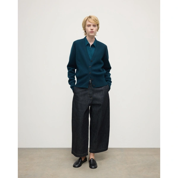 Johnstons of Elgin Milano Stitch Bottle Green Cashmere Cardigan