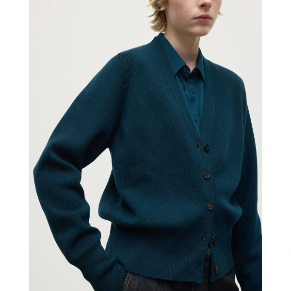Johnstons of Elgin Milano Stitch Bottle Green Cashmere Cardigan