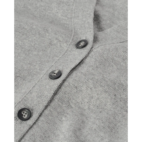 Johnstons of Elgin Milano Stitch Light Grey Cashmere Cardigan