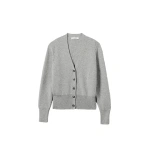 Johnstons of Elgin Milano Stitch Light Grey Cashmere Cardigan | Cardigan | Coveti