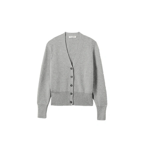 Johnstons of Elgin Milano Stitch Light Grey Cashmere Cardigan | Cardigan | Coveti