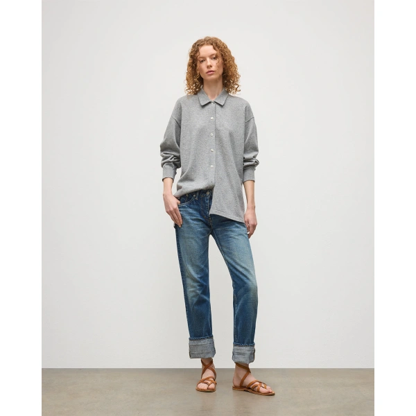 Johnstons of Elgin Munro Light Grey Cashmere Shirt